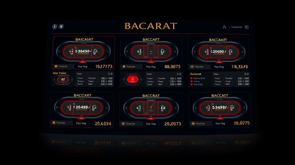 ตารางแสดงรูปแบบเค้าไพ่บาคาร่าต่างๆ