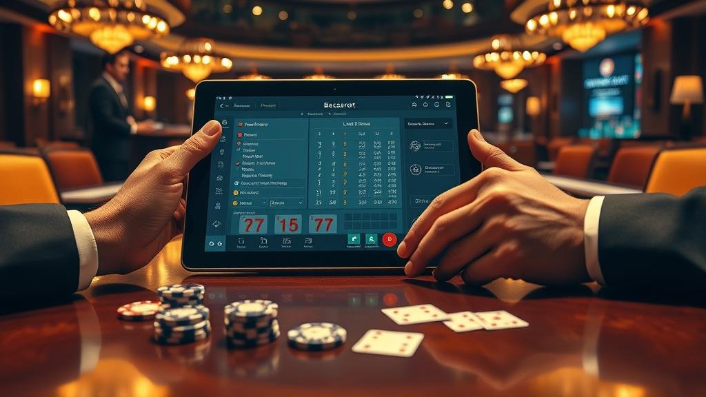 ตารางเค้าไพ่บาคาร่าบนแท็บเล็ต