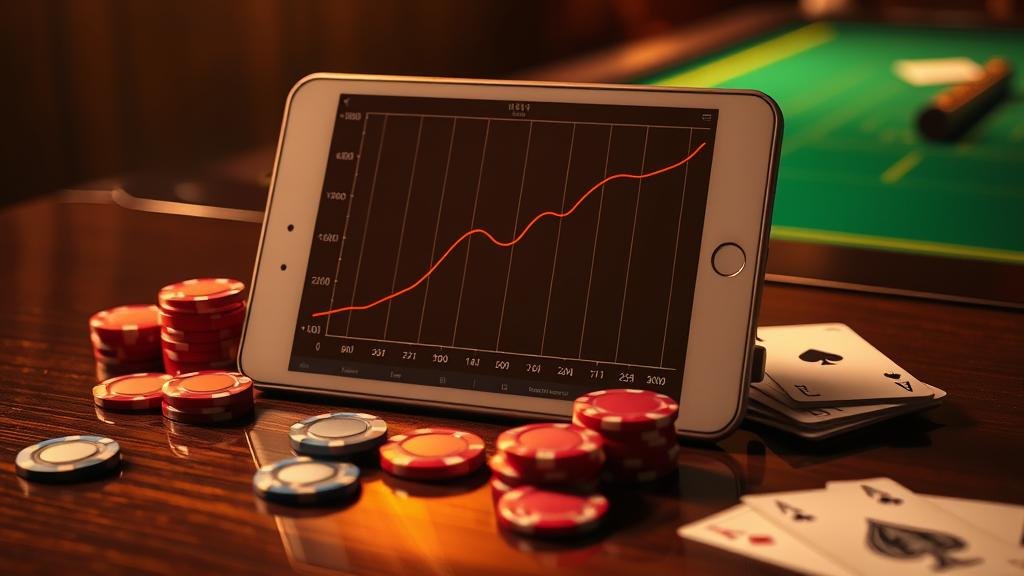 กราฟแสดงเป้าหมายกำไรแบบซิกแซกในบาคาร่า