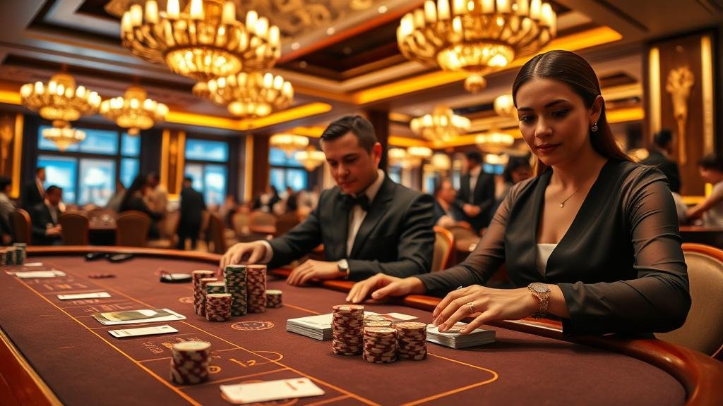 หน้าจอเกมบาคาร่าบนมือถือพร้อมเค้าไพ่