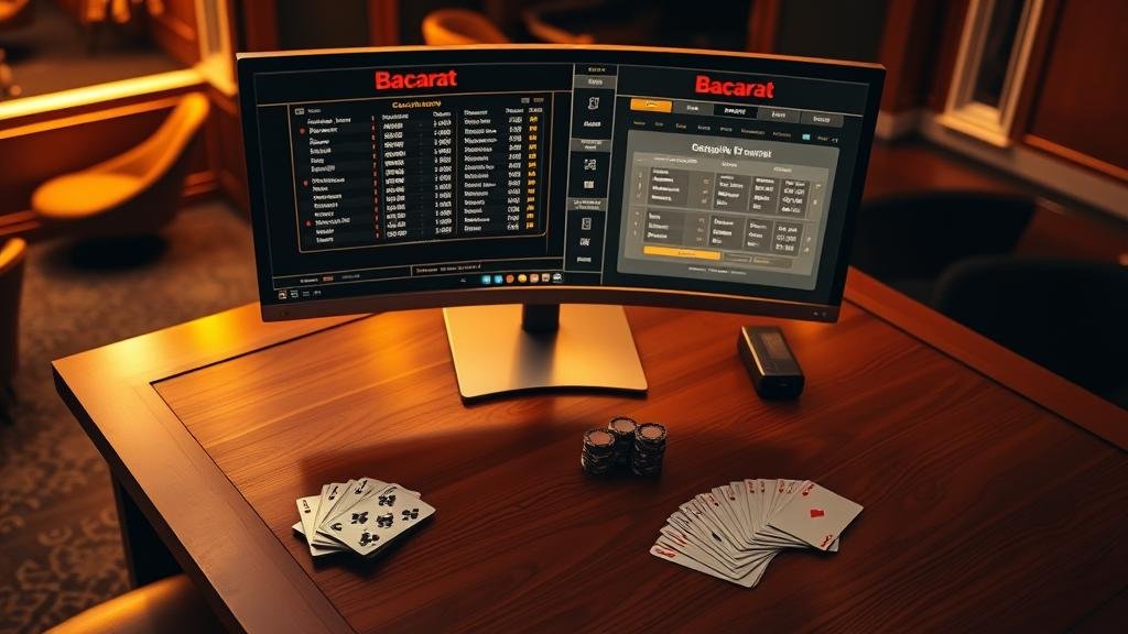 ตารางสถิติบาคาร่าบนหน้าจอคอมพิวเตอร์