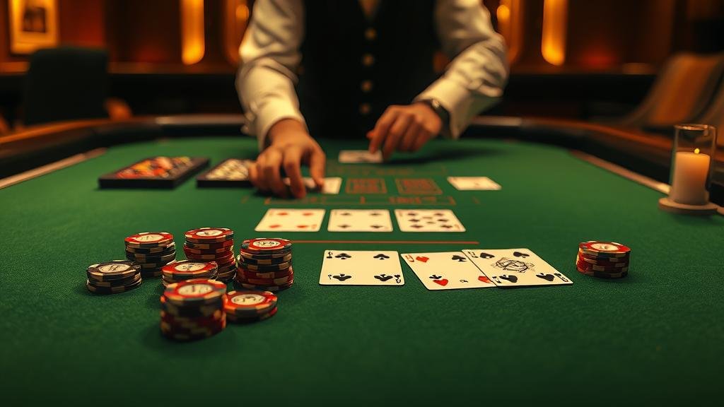 ผู้เล่นกำลังวิเคราะห์ไพ่บาคาร่า