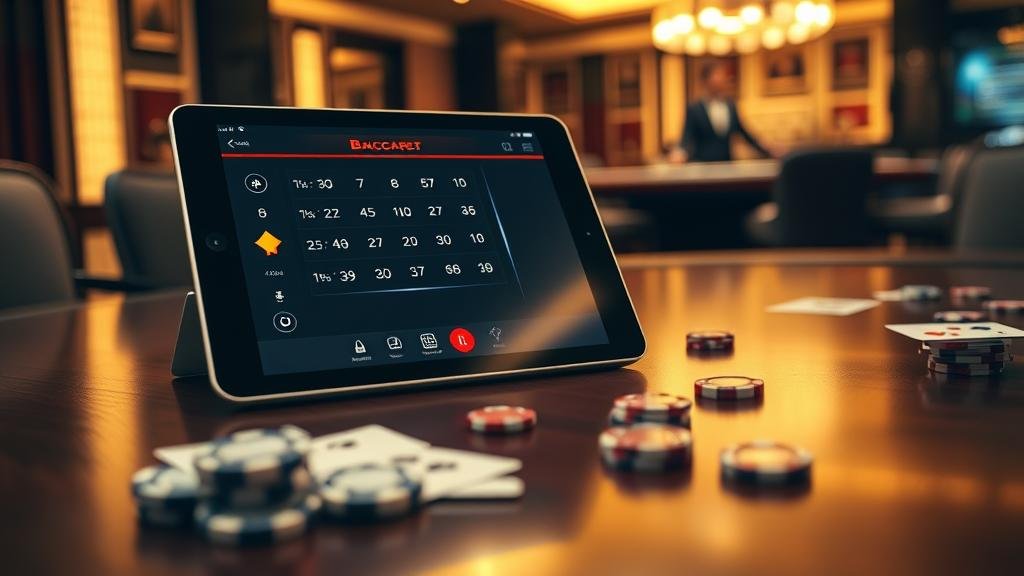 การใช้สไตลัสชี้ไปยังตารางเดิมพันบาคาร่าบน iPad