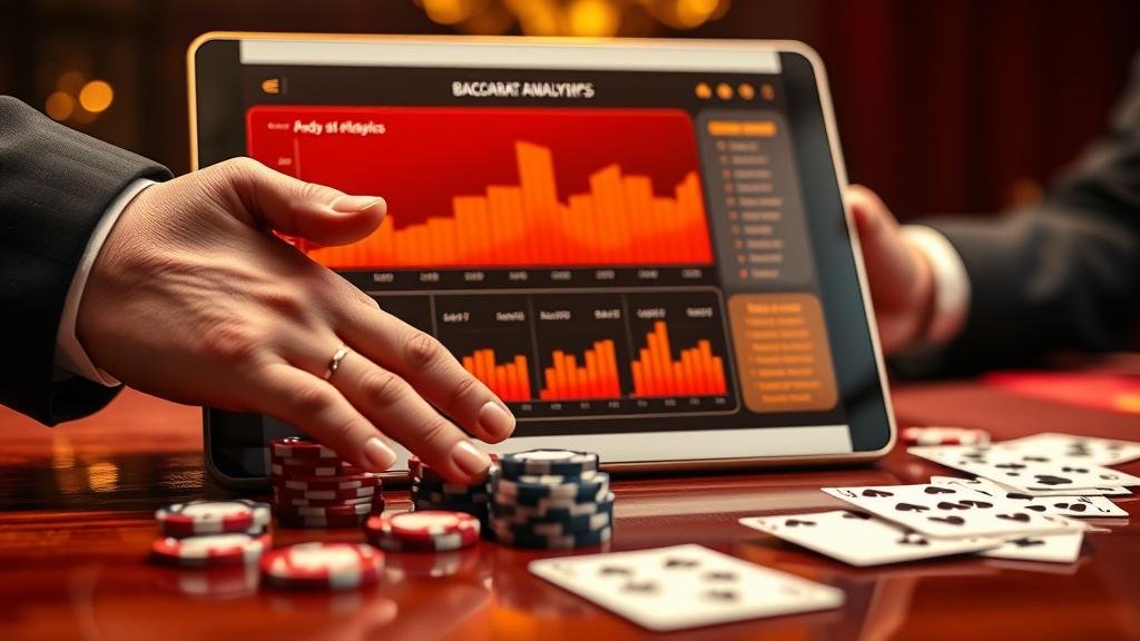 สกอร์บอร์ดแสดงผลการออกไพ่บาคาร่าบน iPad