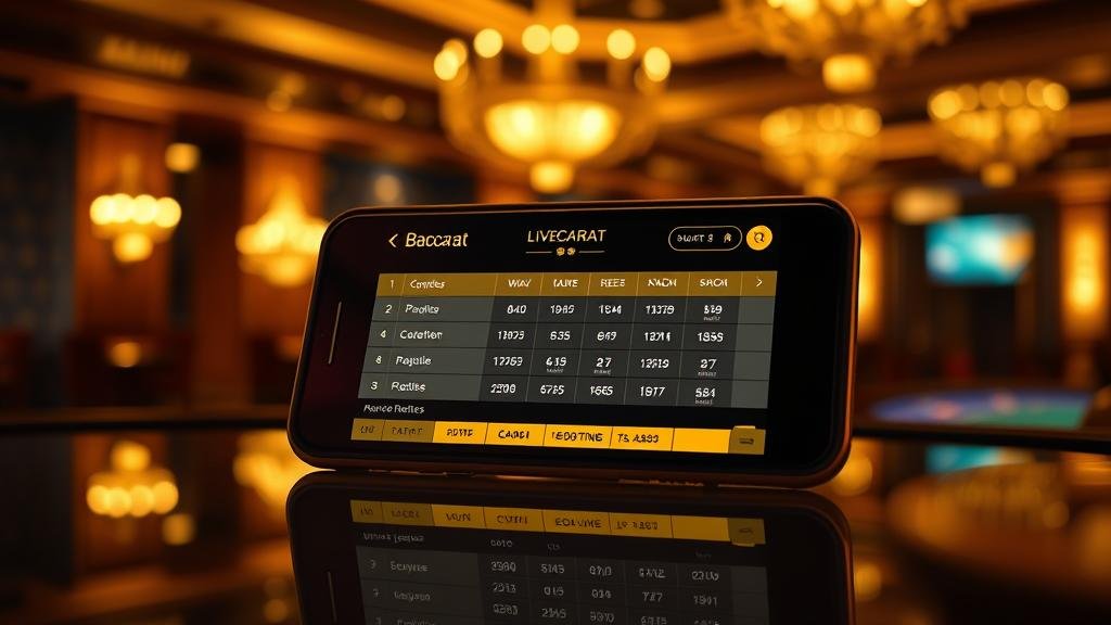 ตารางสถิติบาคาร่า Big Road บนแท็บเล็ต