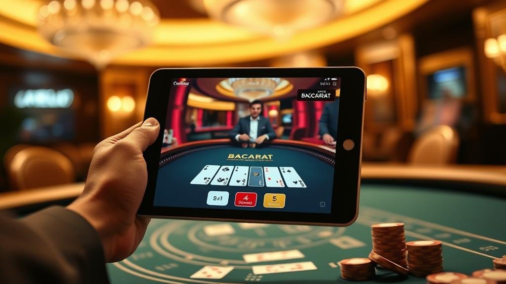 อินเทอร์เฟซบาคาร่า Evolution บนแท็บเล็ต