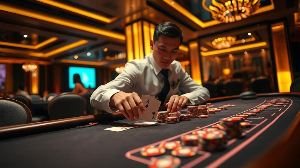 ดีลเลอร์ไทยสาวสวยในเกมบาคาร่า