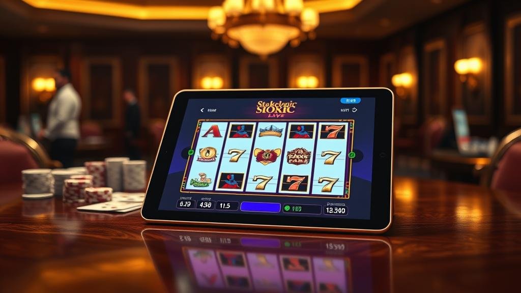 ผู้เล่นสล็อต StakelogicLive บนแท็บเล็ต