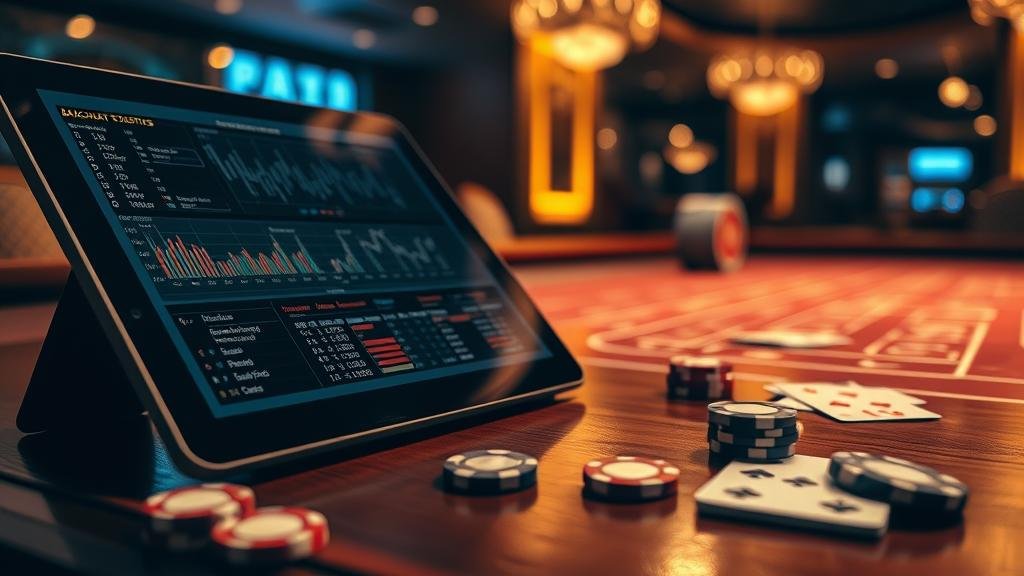 แดชบอร์ดบันทึกผลบาคาร่าบนแท็บเล็ต