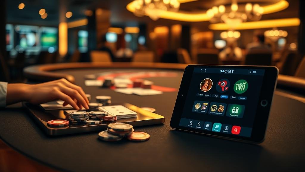 หน้าจอเกมบาคาร่าออนไลน์บนแท็บเล็ต