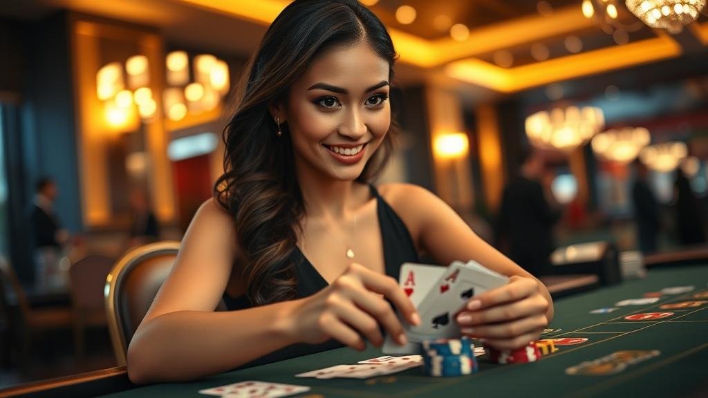 ดีลเลอร์สาวสวยในเกมบาคาร่า AsiaGaming