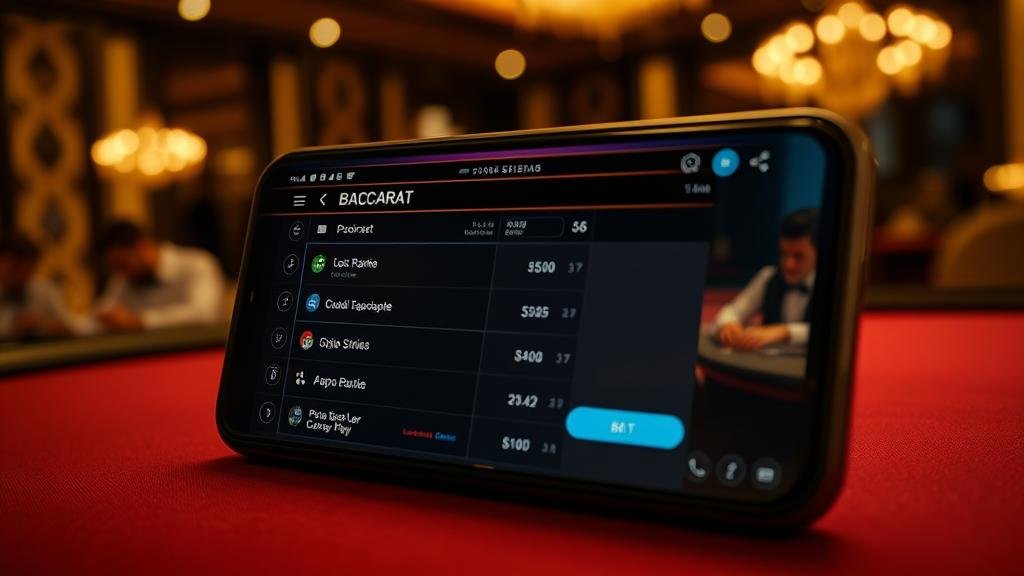 หน้าจอเกมบาคาร่า DG ในแอปพลิเคชันบนมือถือ
