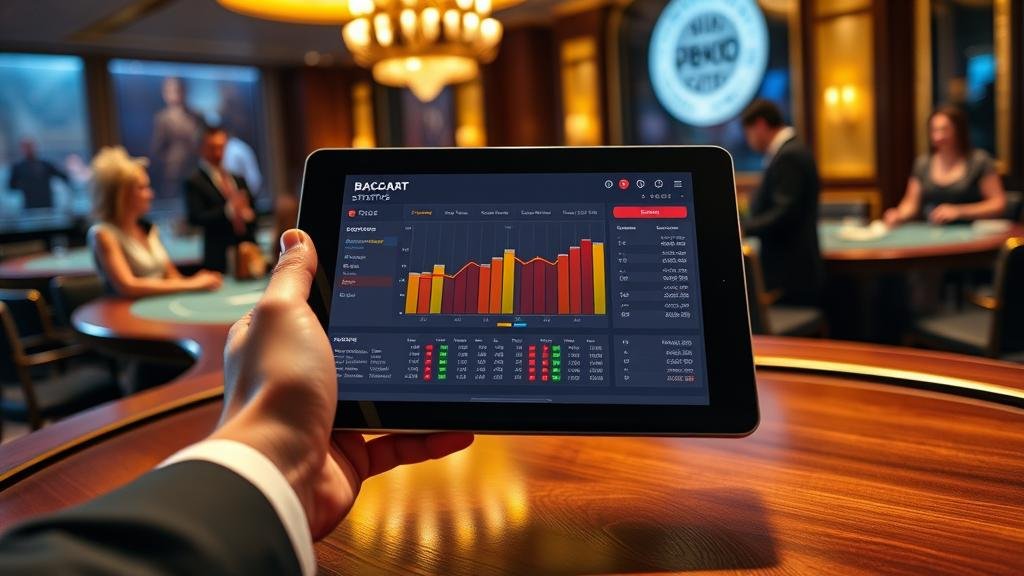 กราฟบาคาร่าแสดงสถิติบนแท็บเล็ต