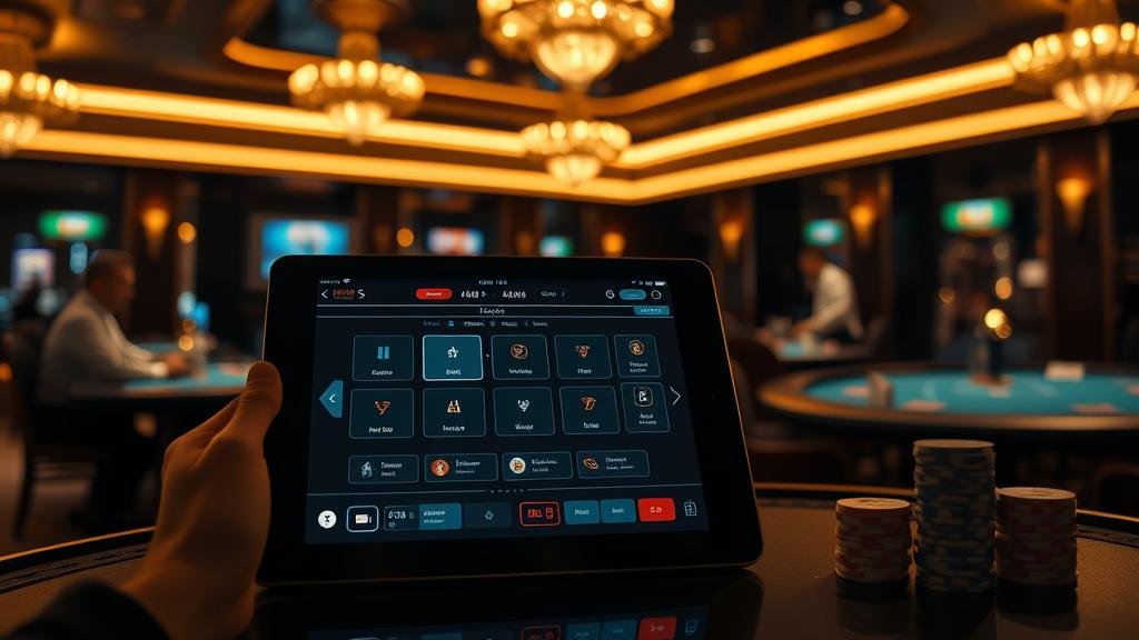 หน้าจอแท็บเล็ตแสดงผลบาคาร่าพร้อมสถิติ