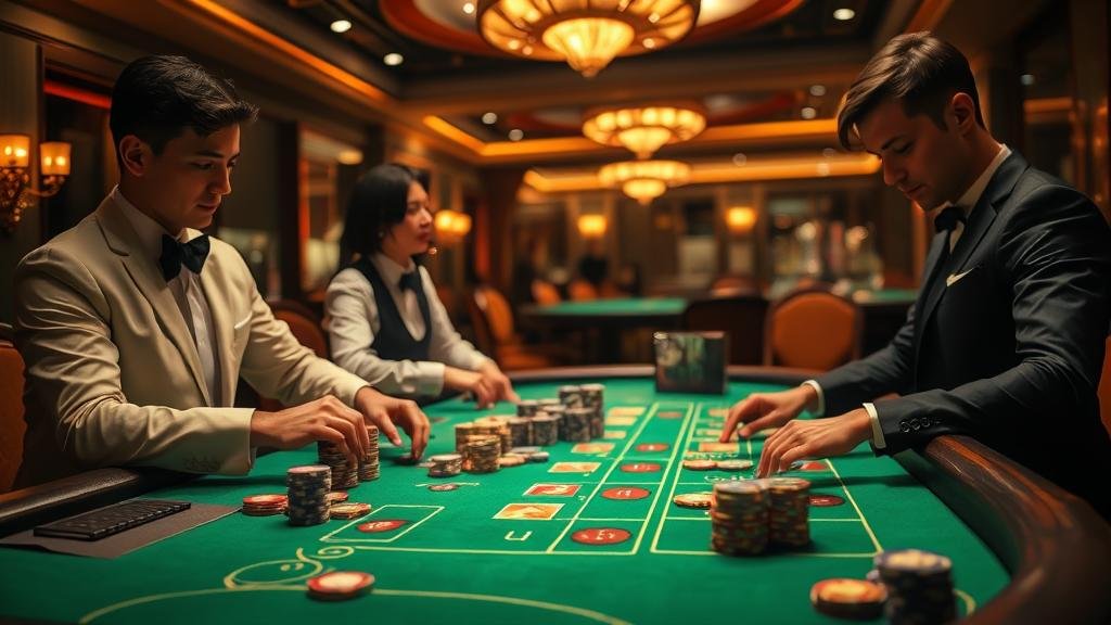 หน้าจอเกมบาคาร่า EBet แสดงอัตราจ่ายและสถิติ