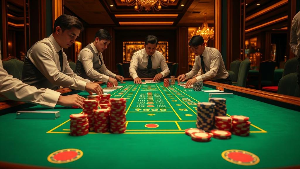 โต๊ะบาคาร่าหรูหราในคาสิโน