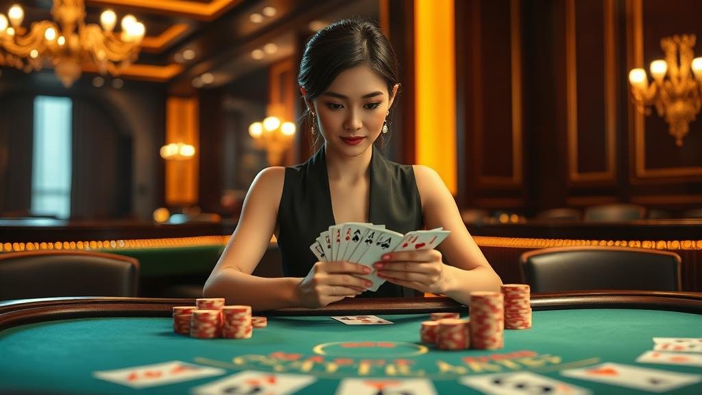 ดีลเลอร์บาคาร่ามืออาชีพกำลังแจกไพ่