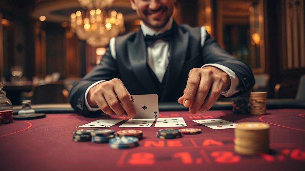 หน้าจอเกมบาคาร่าสดพร้อมตัวเลือกการเดิมพัน