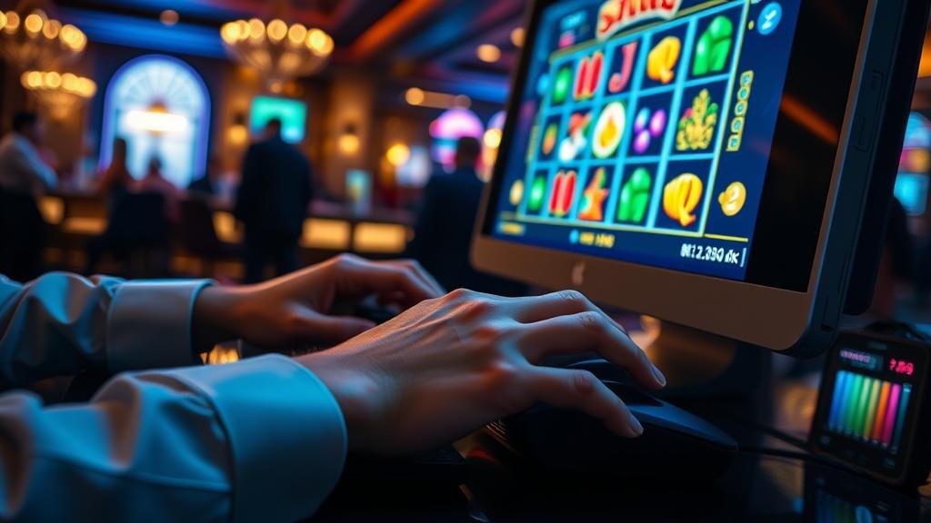 หน้าจอเกมสล็อตแสดงฟีเจอร์พิเศษ