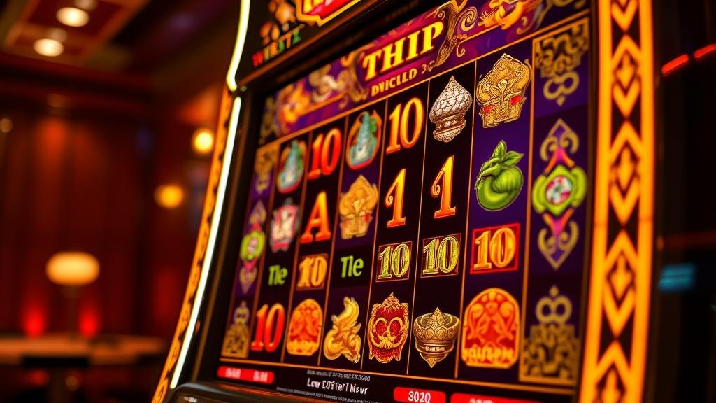 หน้าจอเกมสล็อตพร้อมปุ่มซื้อฟีเจอร์