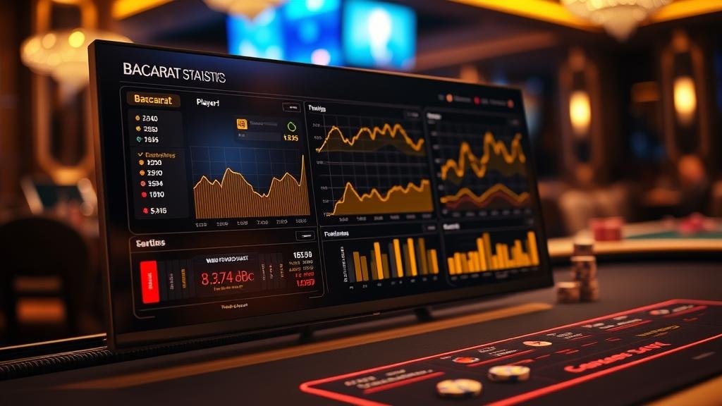 ไพ่บาคาร่าในมือพร้อมบรรยากาศคาสิโนหรู