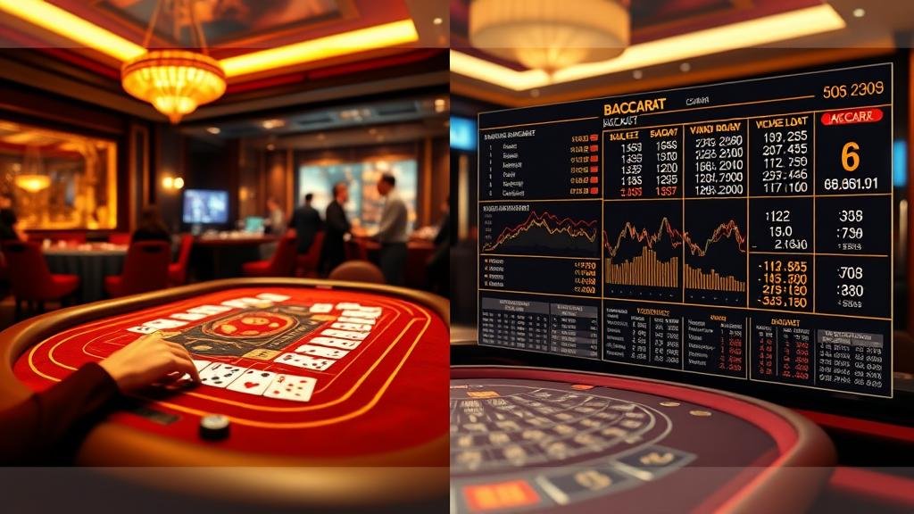 หน้าจอเกมบาคาร่าพร้อมสถิติขั้นสูง