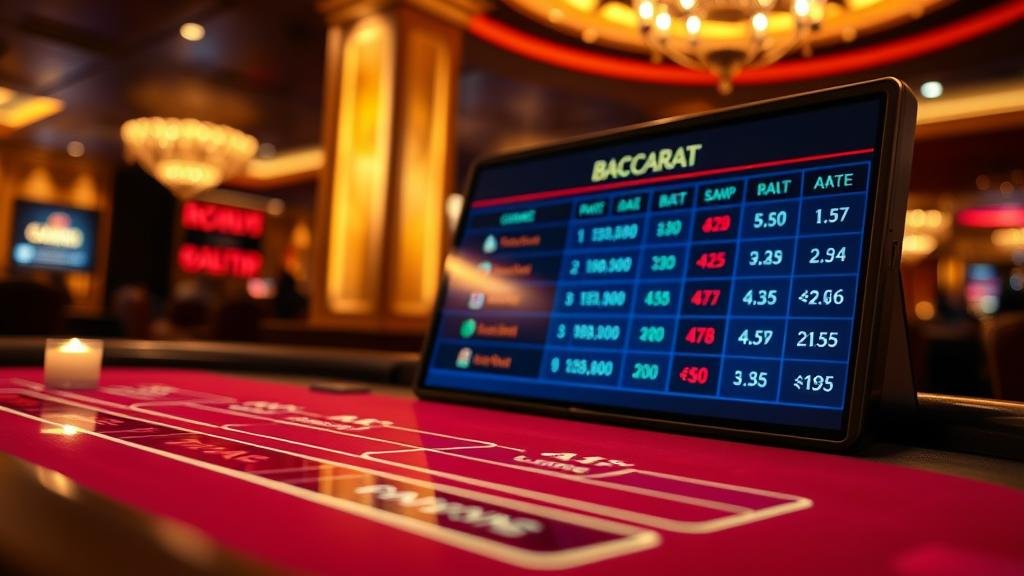 โต๊ะบาคาร่าสไตล์มาเก๊าที่แสดงบรรยากาศหรูหรา