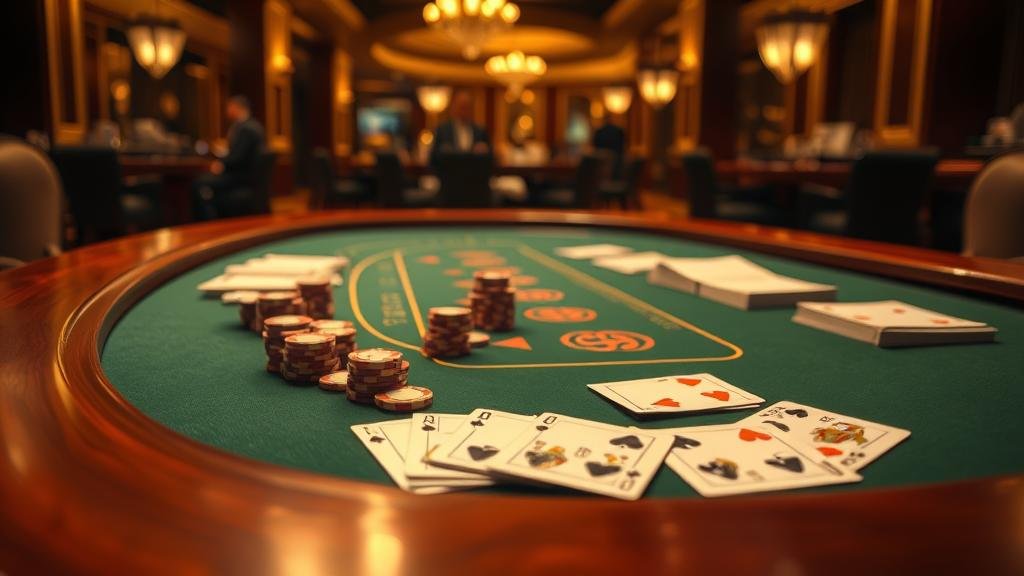 การ์ดบาคาร่าในมือพร้อมวางเดิมพัน