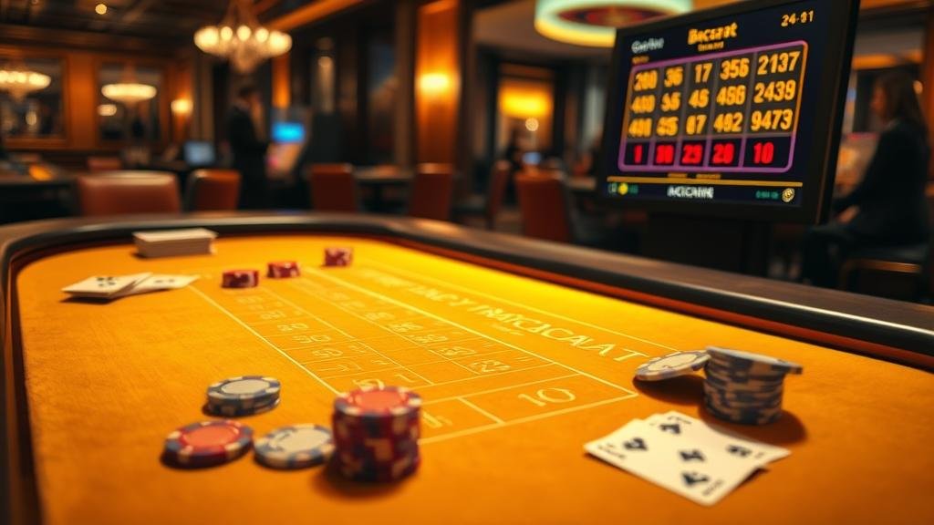 ตารางแสดงกลยุทธ์การเดินเงินบาคาร่า: แฟลตเบทและลาบูแชร์