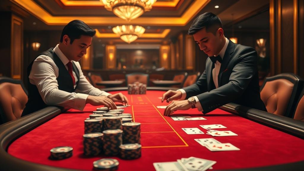 ภาพประกอบเค้าไพ่บาคาร่า มังกรและสลับ