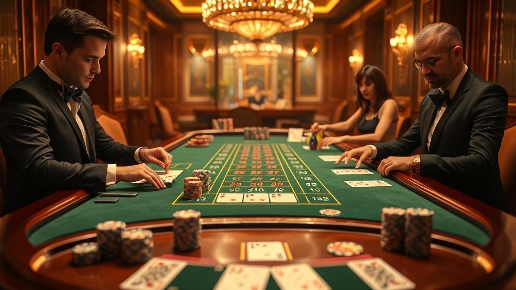 ตารางแสดงเค้าไพ่บาคาร่าบนหน้าจอแท็บเล็ต