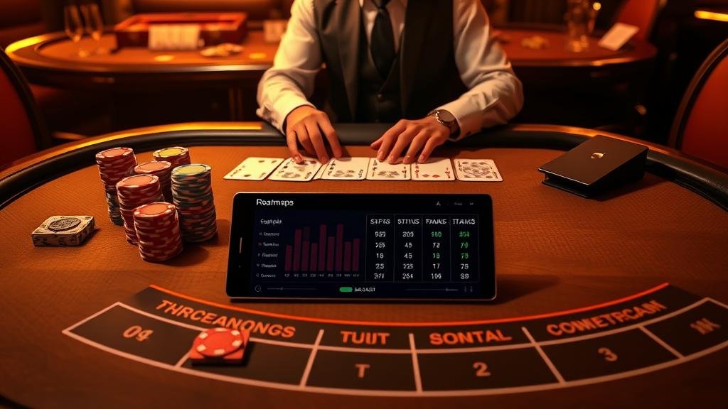 หน้าจอแสดงสถิติและตัวเลือกการเดิมพันบาคาร่า