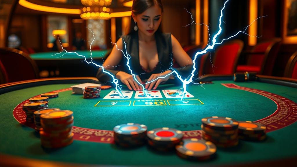 ตัวอย่างเกมบาคาร่าสายฟ้า Ezugi พร้อมดีลเลอร์สด