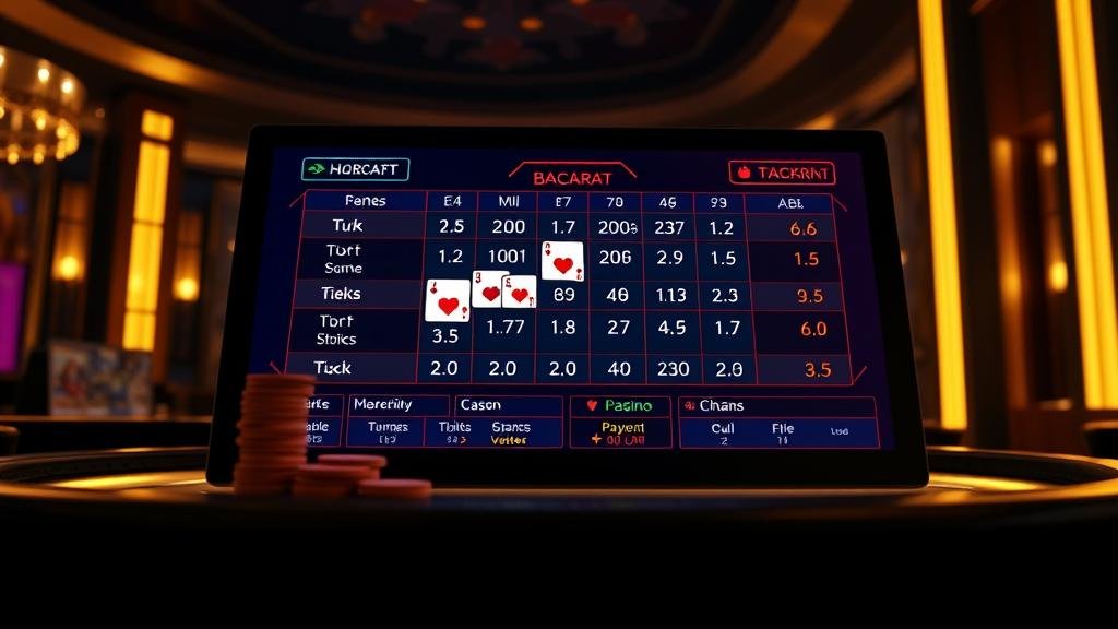 ตารางแสดงเค้าไพ่บาคาร่าแบบต่างๆ