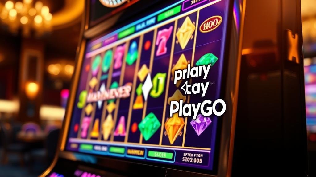 หน้าจอเกมสล็อต Play'n GO พร้อมปุ่มข้อมูล