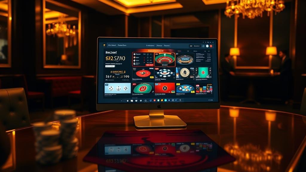 การอ่านเค้าไพ่สองตัดบาคาร่าบนหน้าจอคอมพิวเตอร์