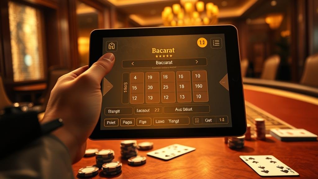 หน้าจอแสดงสถิติและรูปแบบไพ่บาคาร่า