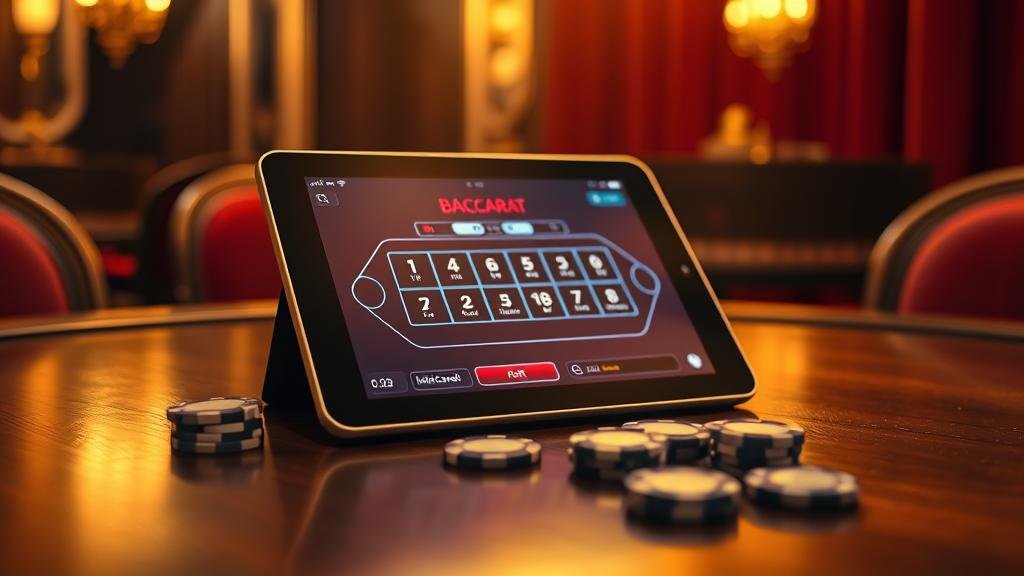 การคำนวณเดินเงินบาคาร่าบนแท็บเล็ต
