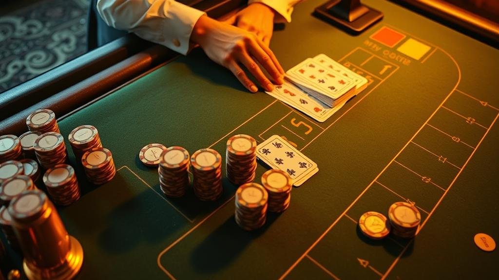 การวางเดิมพันบาคาร่าบนโต๊ะคาสิโน