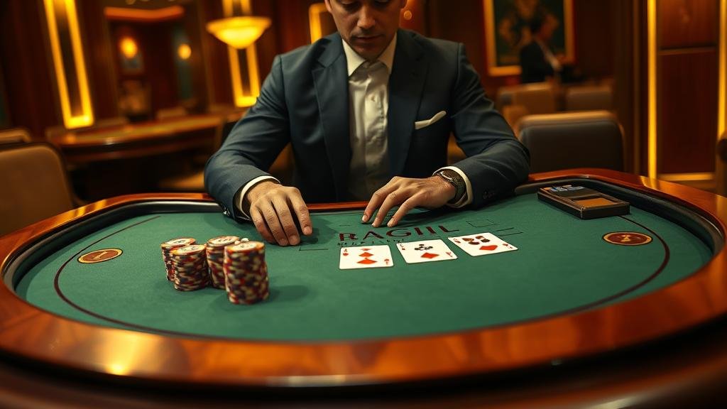 ตัวอย่างเค้าไพ่บาคาร่าสามตัดและมังกร