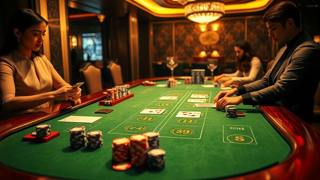 อินโฟกราฟิกแสดงกลยุทธ์การเดิมพันบาคาร่า