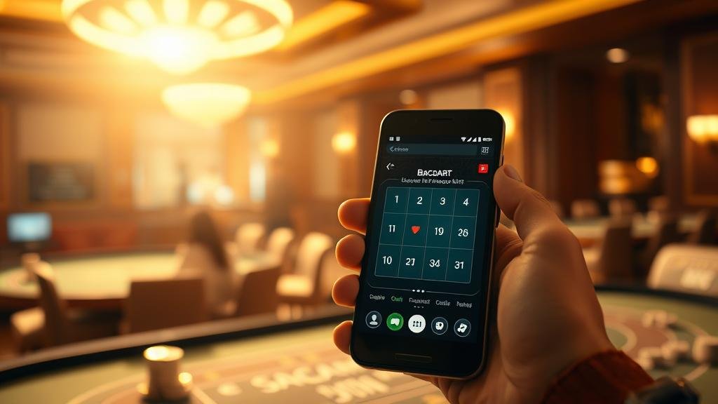 หน้าจอเกมบาคาร่าบนมือถือ Android