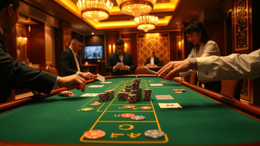 ตัวอย่างเค้าไพ่ปิงปองและสามตัดในบาคาร่า