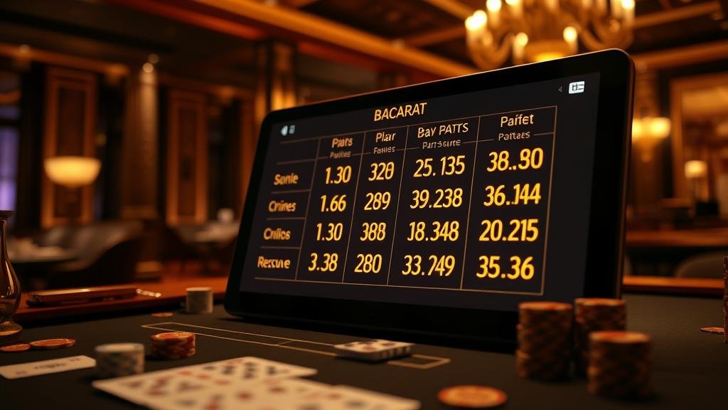 การแสดงผลตัวคูณพิเศษในเกมบาคาร่า