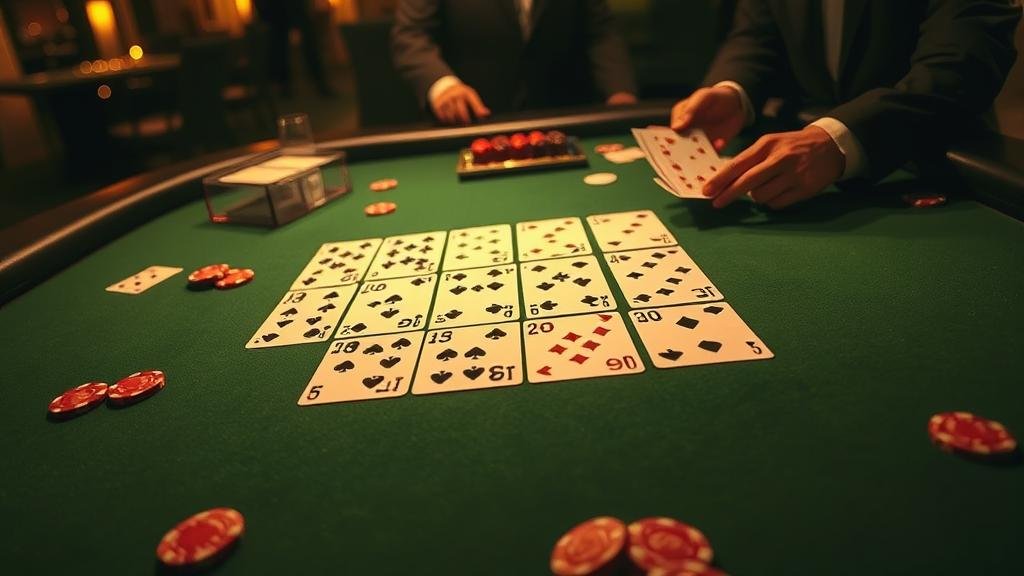 ภาพแสดงเค้าไพ่สลับคู่ในบาคาร่า