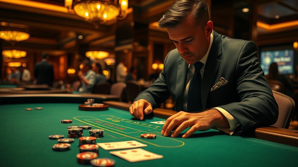 หน้าจอแท็บเล็ตแสดงเกมบาคาร่าสด