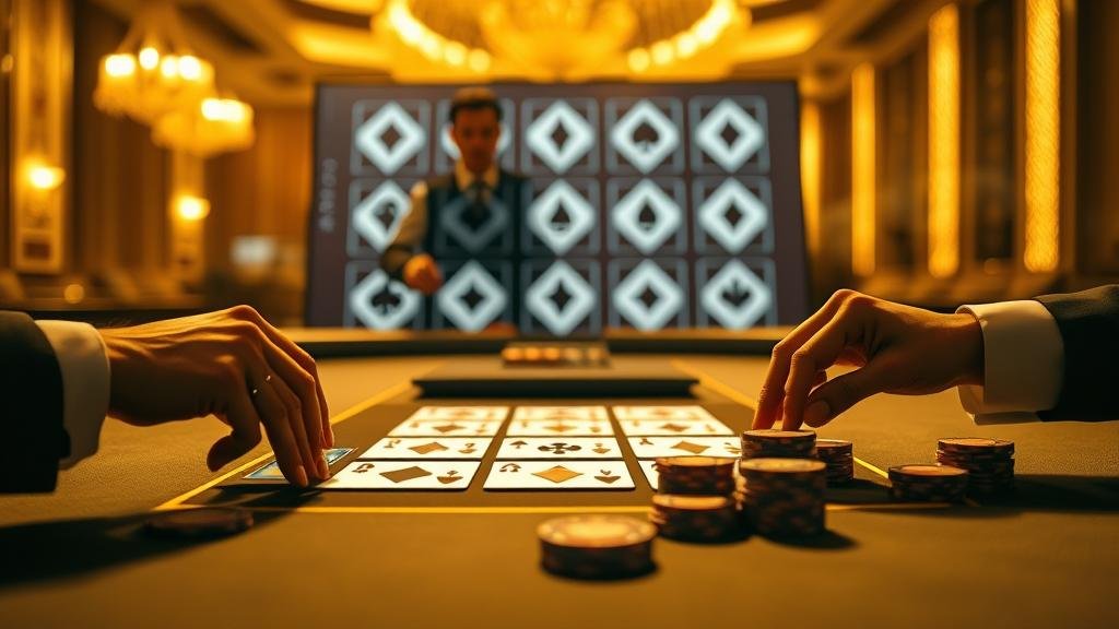 ภาพแสดงเค้าไพ่สลับคู่ บาคาร่า