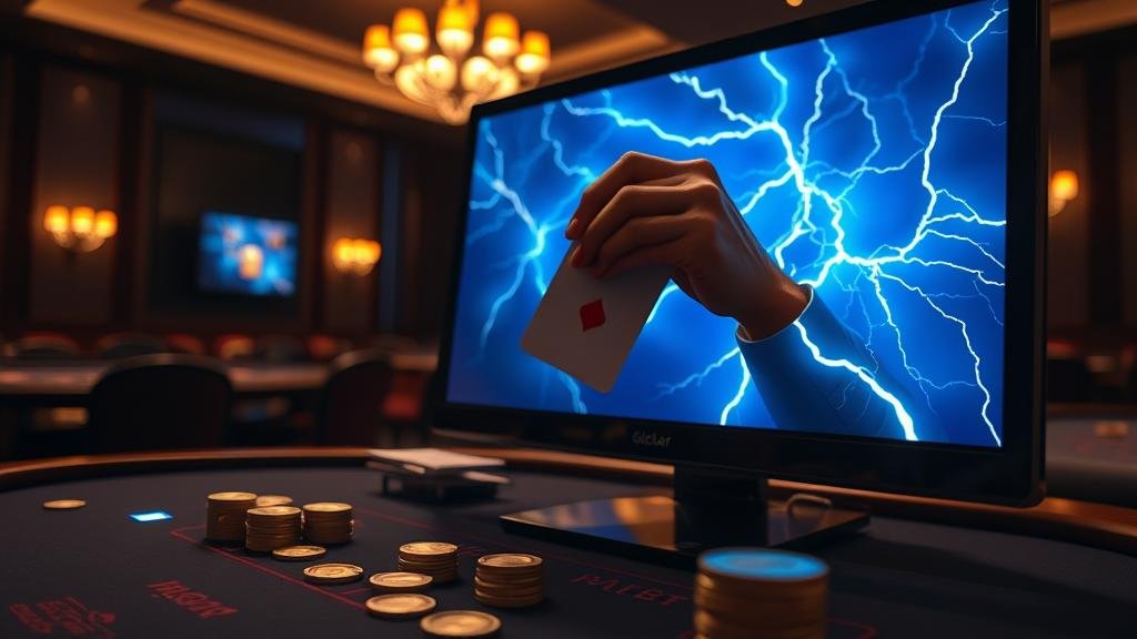 หน้าจอเกมบาคาร่าสายฟ้าพร้อมตัวคูณ