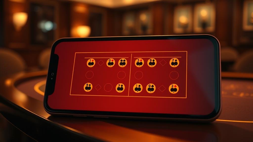 อินเทอร์เฟซเกมบาคาร่าสดจากค่าย Evolution Gaming บนมือถือ