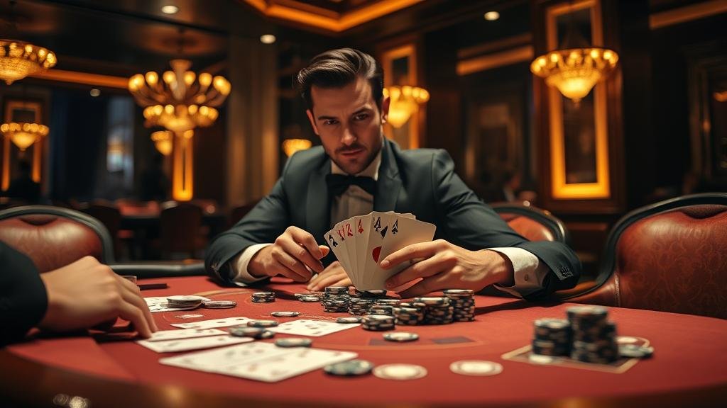 หน้าจอเกมบาคาร่าพร้อมเค้าไพ่